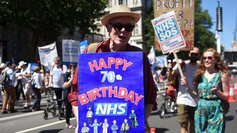 Manifestacin a favor de la NHS en Londres