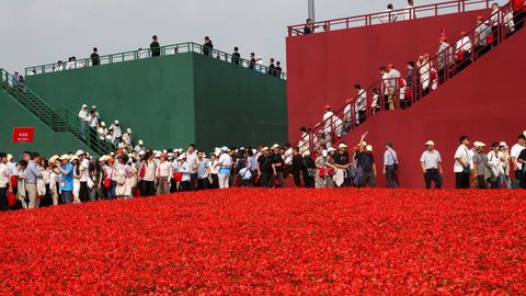 Desfile militar con motivo de la celebraci�n de la victoria de China contra Jap�n en 1945