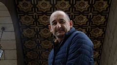 Telmo Ucha, posando este jueves en la Praza Maior