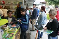 El p�blico acudi� a visitar los puestos de la feria del libro viveirense. 