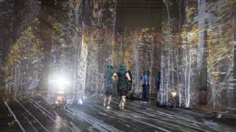 Vista de la exposici�n  El mundo es bosque  de los artistas �ngeles Angulo y Roman Torre (Rotor Studio), impirada en la obra de la escritora estadounidense Ursula K, Le Guin, que puede verse hasta el pr�ximo 4 de marzo en el Centro de Arte y Creaci�n Industrial Laboral