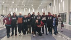Varios de los integrantes del Compostela Esgrima que compitieron en Pontepedri�a
