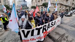 Manifestacin de los trabajadores de Vitrasa por el centro