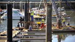 Obras en la d�rsena deportiva de Curuxeiras 