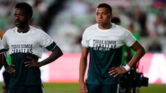Mbapp� se esconde la camiseta en apoyo a Ceuta en el partido del Real Madrid contra el Elche. 