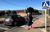 Liberalina Agüero, junto al paso de peatones donde se produjo el choque. 
