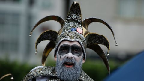 Carnaval 2017. Entroido. Fiesta choqueira en calle de A Torre