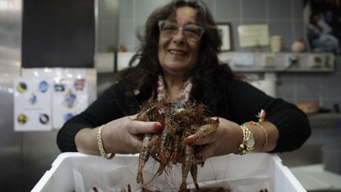 Marisco y pescado en la plaza de Lugo, en A Corua