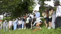 Los alumnos enterraron la c�psula en una de las zonas verdes del centro educativo