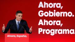 El presidente del Gobierno en funciones y candidato socialista, Pedro Snchez