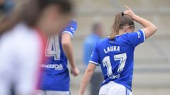 Gol Laura Real Oviedo Femenino Monte Diaz Vega.Laura celebra uno de sus goles ante el Monte
