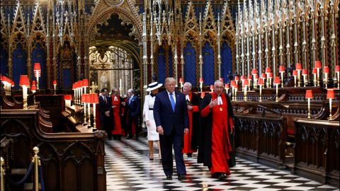 Trump tambin visit la Abada de Westminster