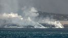 La colad del volc�n de la Palma, que lleg� al mar, sigue avanzado 