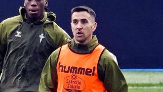 El futbolista del Celta Mat�as Vecino, en un entrenamiento.