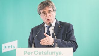 El lder de Junts y expresidente de la Generalitat de Catalua Carles Puigdemont ha comparecido este lunes desde Perpin