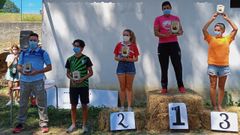 Podio de la regata de pirag�ismo de Viana do Bolo
