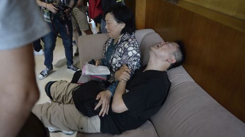 Desesperaci�n de los familiares de los pasajeros del barco. 