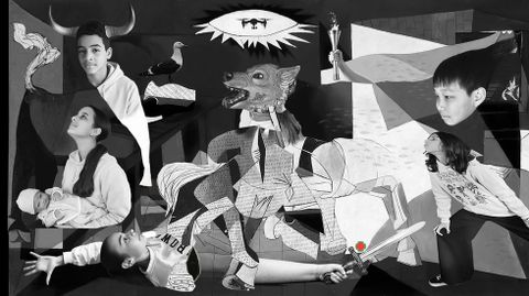 Estudiantes del colegio ribeirense se convierten en los protagonistas del cuadro de Picasso