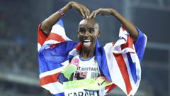 Mo Farah.El atleta brit�nico Mo Farah tras su victoria en los 5.000 metros de los Juegos de R�o 2016