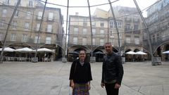 Rhut Reza y Luis Seara, en la carpa de la Praza Maior.