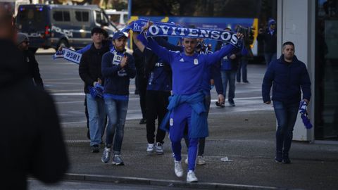 La afici�n del Real Oviedo a su llegada a El Molin�n