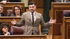 El portavoz de Esquerra Republicana en el Congreso, Gabriel Rufin, en la sesin de control de la Cmara Baja.