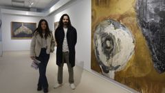 Los hijos del artista, en la presentacin de la exposicin en Ourense