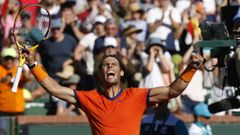 Rafa Nadal en su estreno en Indian Wells