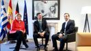Fotograf�a cedida por la presidencia del Gobierno con Merkel, S�nchez y Tsipras