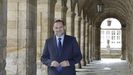 Jos� Luis �balos, en los soportales del pazo de Raxoi, el pasado abril