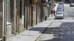 La calzada de Pardo Baixo, vac�a de terrazas desde octubre, est� pavimentada con adoquines
