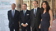 Daniel Carre�o, Pablo Junceda, Jes�s Alonso e Isabel Lara, en el hotel de La Reconquista