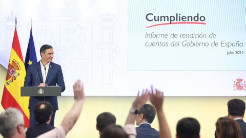 Pedro Snchez, durante la presentacin del informe de rendicin de cuentas del 2022 del Gobierno de Espaa