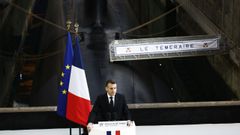 Macron, ante el submarino Le Temeraire