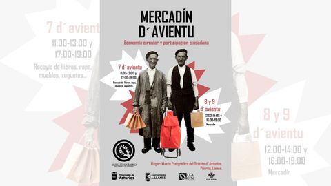 Cartel del Mercadin de Advientu en el Museo Etnogrfico del Oriente de Asturias