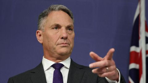 El primer ministro australiano, Richard Maries, durante la rueda de prensa en la que revel&oacute; los datos de OpenAI