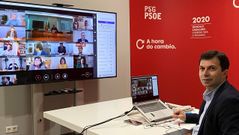 ENCUENTRO CON PEDRO S�NCHEZ. Gonzalo Caballero particip� este lunes en la reuni�n telem�tica del consejo de pol�tica federal del PSOE, en la que tambi�n estuvo Pedro S�nchez