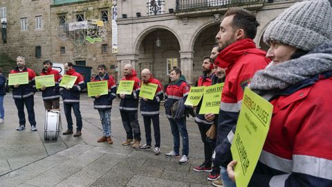 Protesta de los bomberos el pasado mes de febrero.