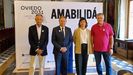 El alcalde de Oviedo, Alfredo Canteli, con miembros del equipo de la candidatura de Oviedo a Capital Europea de la Cultura