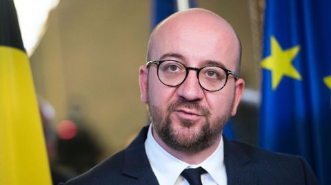 Charles Michel, primer ministro de Blgica, en el momento de anunciar el acuerdo