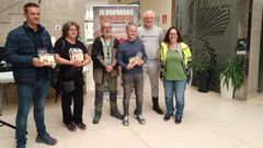 Los tres ganadores del concurso micolgico, en la entrega de galardones