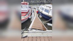 Destrozos en el puerto de Mi�o por el temporal