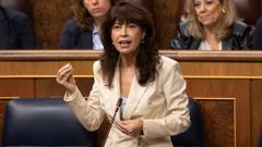 La ministra de Igualdad, Ana Redondo, durante la sesi�n de control al Gobierno en el Congreso de los Diputados.