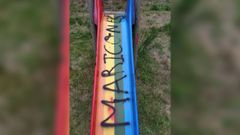 Una de las pintadas hom�fobas encontradas en Monterroso