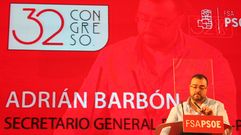 Adri�n Barb�n, en su primer discurso como secretario general de la FSA-PSOE