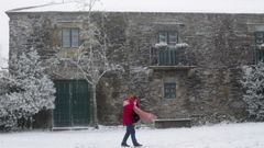 Nieve en Pedrafita y en O Cebreiro