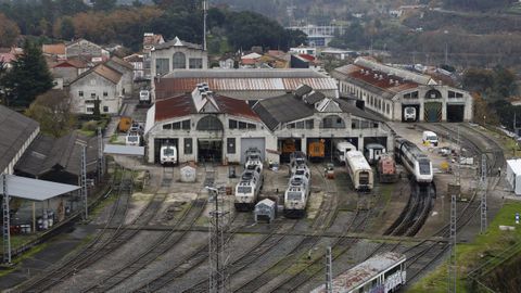 Los talleres de Renfe en Ourense se encuentran en la zona de Peliqun, en las proximidades de la estacin ferroviaria