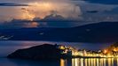 Tormenta sobre Malpica la noche del viernes.