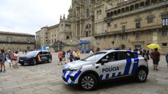 Despliegue de polic�as en la plaza del Obradoiro de Santiago