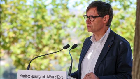 Salvador Illa en la inauguración del hospital de Mora de Ebro.